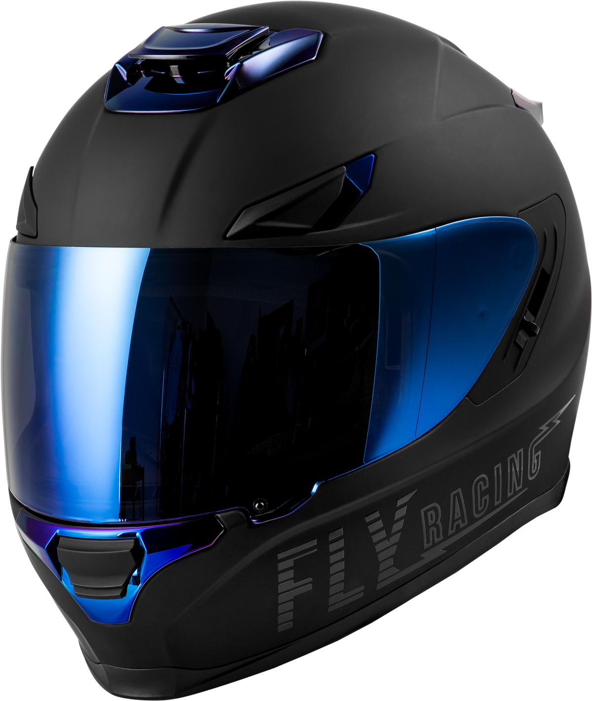 Fly Racing Sentinel Recon Helmet - Black/Blue Chrome