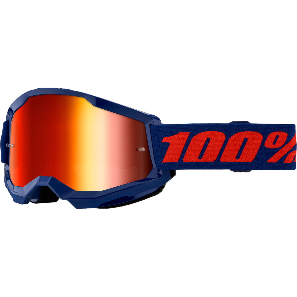 100% Strata 2 Goggles Navy / Mirror Red Lens