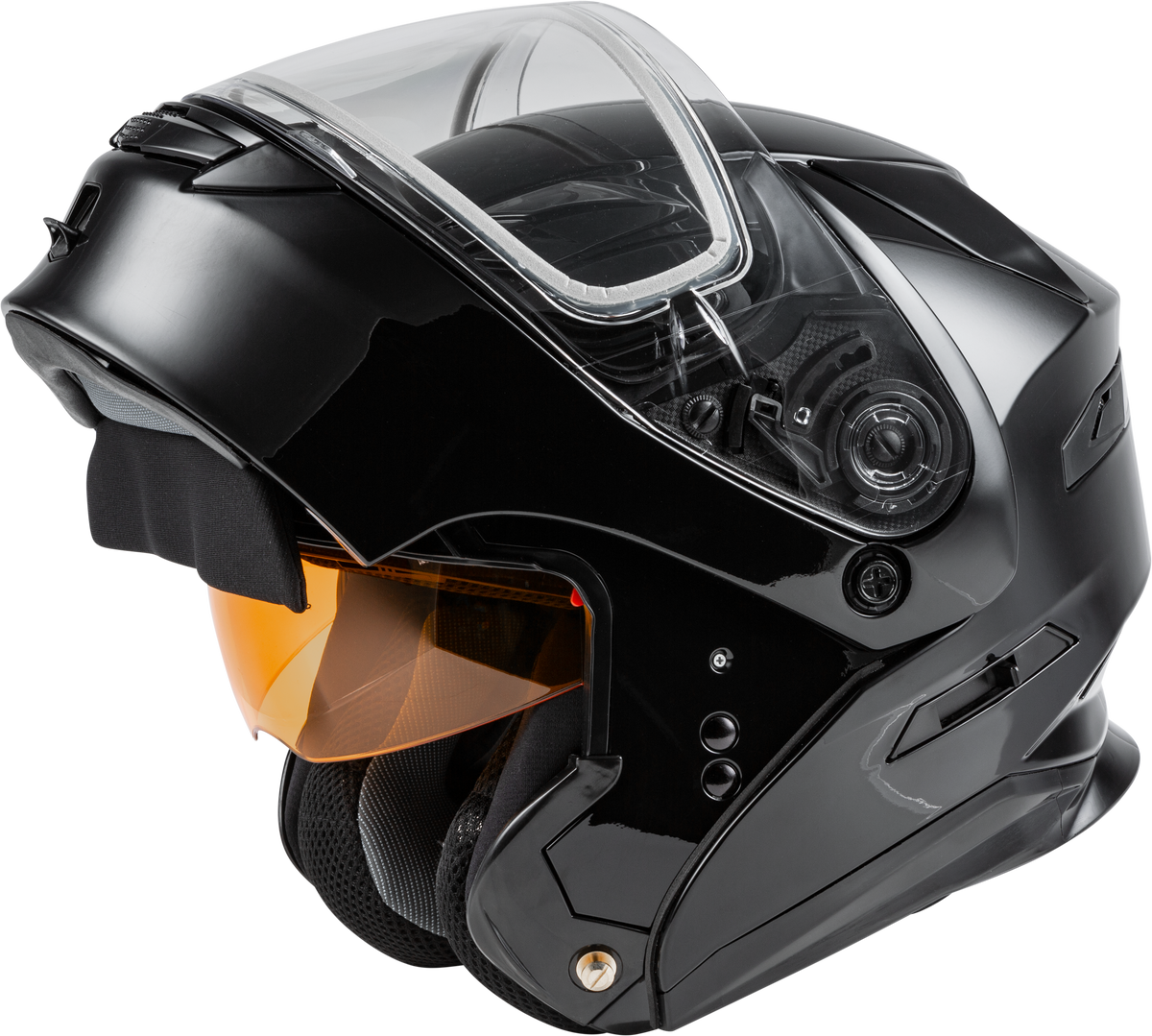 GMAX MD-01S Modular Snow Helmet Solid w/Quick Release Buckle Dual Shield Black