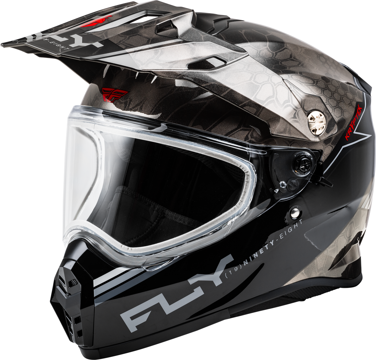Fly Racing Trekker Cold Weather Conceal Helmet - Dual Shield - Black/Grey/White
