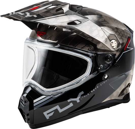 Fly Racing Trekker Cold Weather Conceal Helmet - Dual Shield - Black/Grey/White