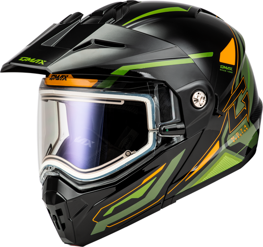 GMAX MD-74S Spectre Modular Helmet w/Electric Shield CLOSEOUT Black/Green