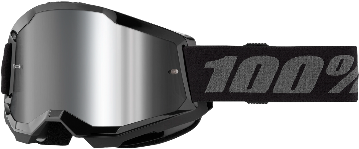 100% Strata 2 Junior Goggles Black / Mirror Silver Lens