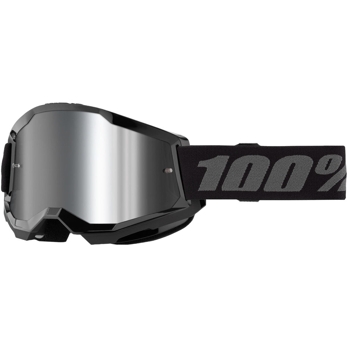 100% Strata 2 Junior Goggles Black / Mirror Silver Lens