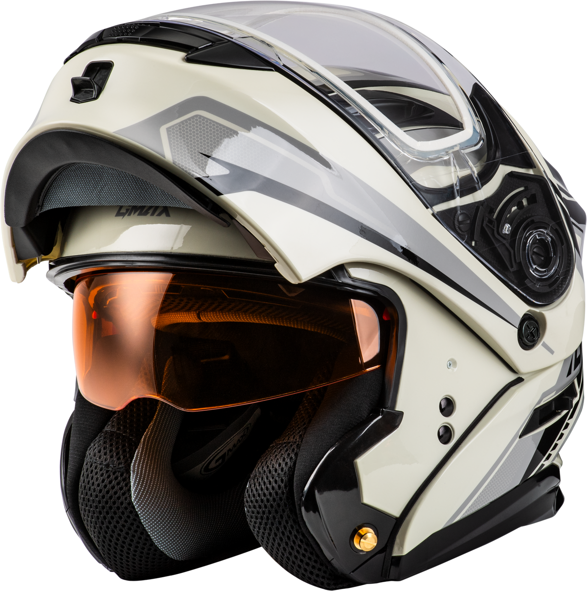 GMAX MD-01S Transistor Snow Helmet White/Grey/Black