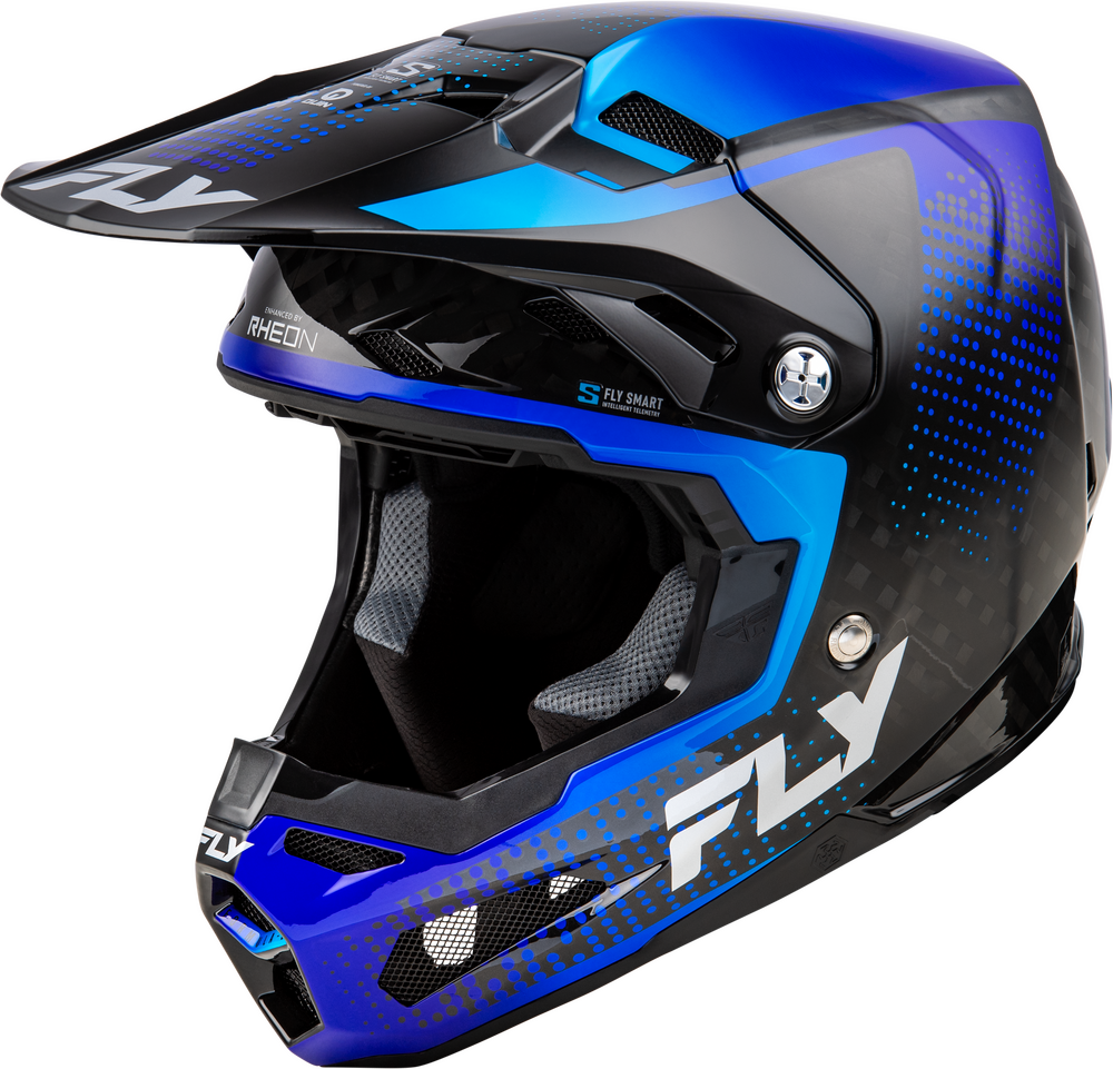 Fly Racing Formula S Carbon Protocol Helmet -  BLACK CARBON/BLUE