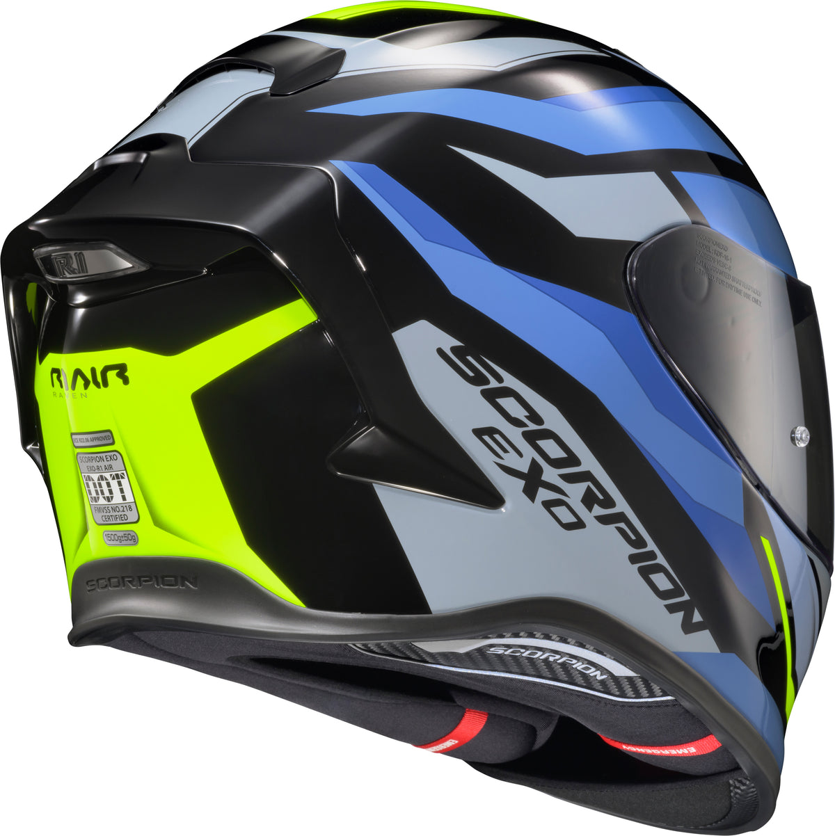 Scorpion EXO-R1 Air Raven Helmet - Black/Blue/Grey