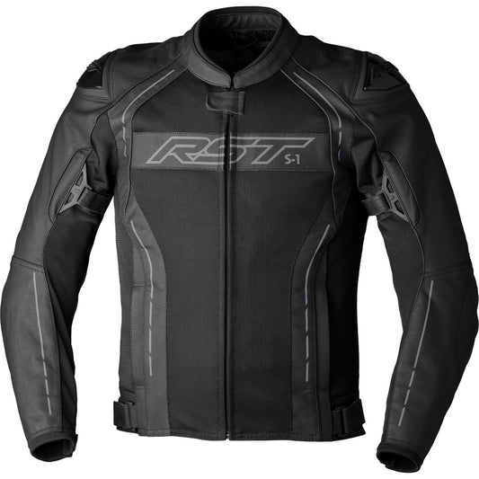 RST S1 Mesh CE Leather Jacket CLOSEOUT Black/Black