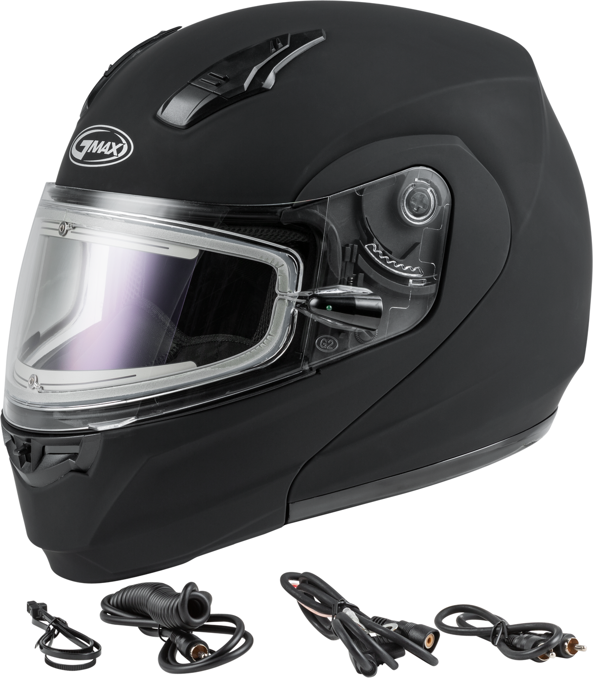 GMAX MD-04S Snow Helmet Solid w/Quick Release Buckle Electric Shield Matte Black