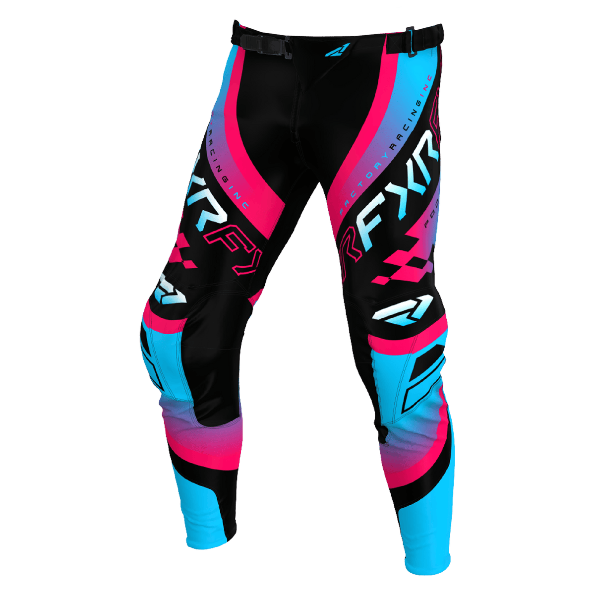 FXR Podium Swerve MX Gear Set -  BLACK/RAZZ/SKY