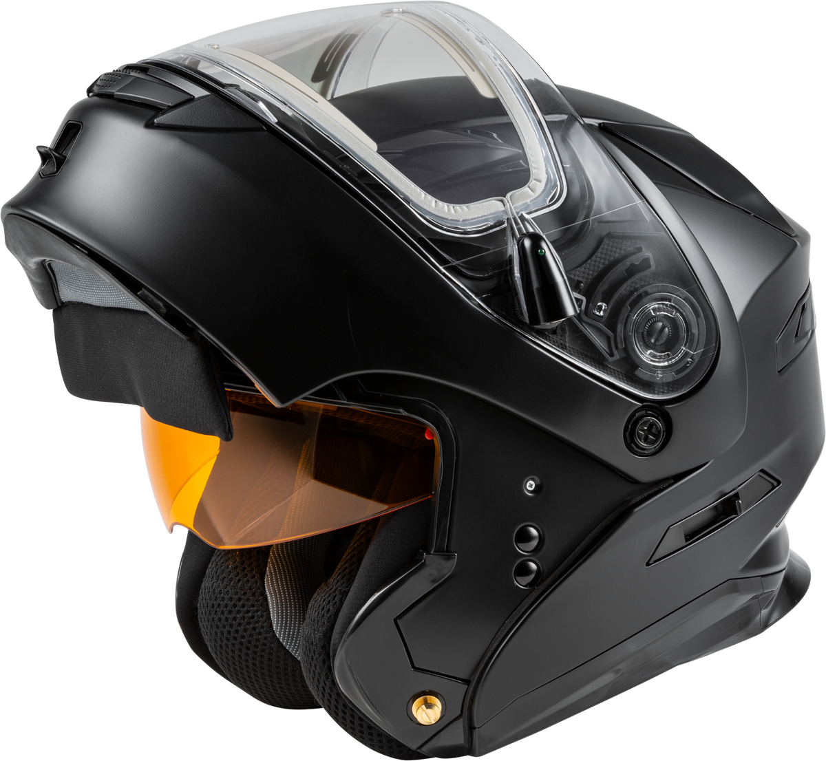 GMAX MD-01S Modular Snow Helmet Solid w/Quick Release Buckle Electric shield Matte Black