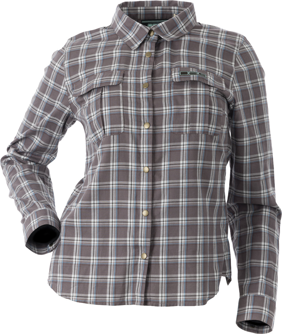 DSG Womens Plaid Button Down CLOSEOUT - Smoky Mauve