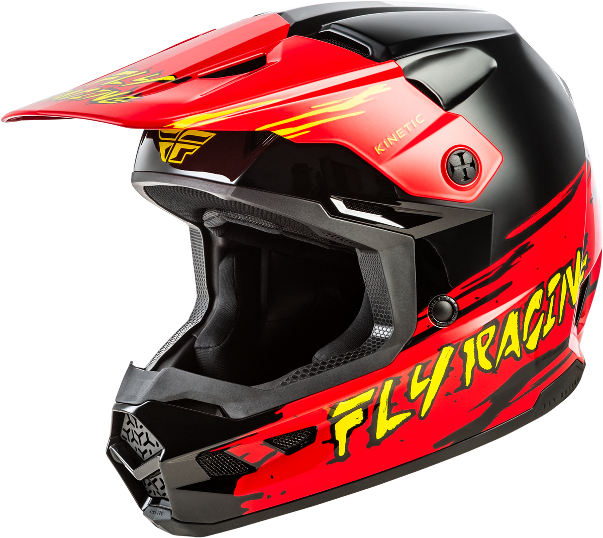 Fly Racing Youth Kinetic Surge Helmet - Black/Red/Yellow