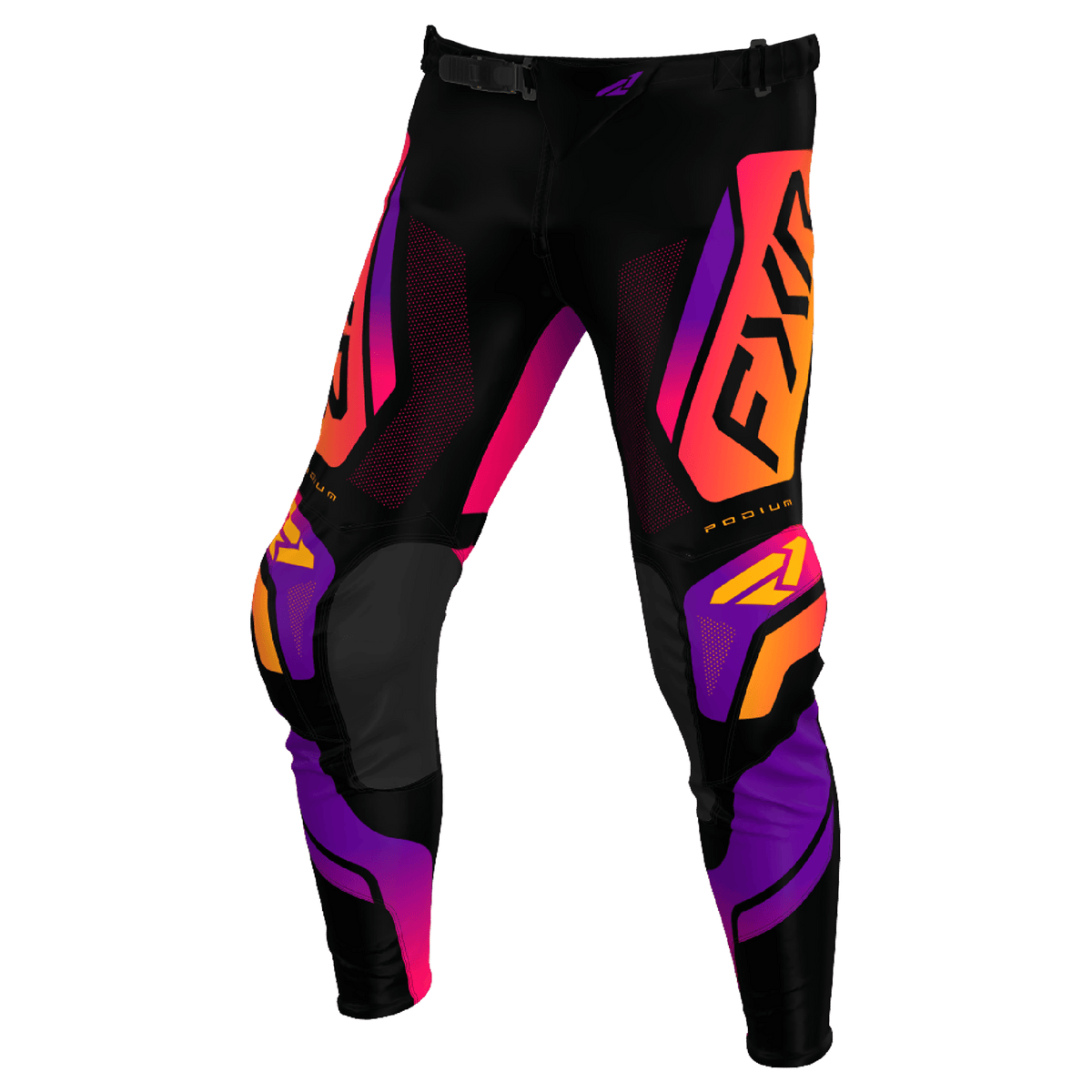 FXR Podium Relay MX Gear Set - Black/Purple/Tang