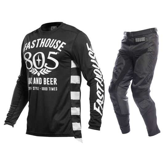 Fasthouse 805 Gas & Beer Newhall Gearset / Jersey & Pant Combo - Black/White