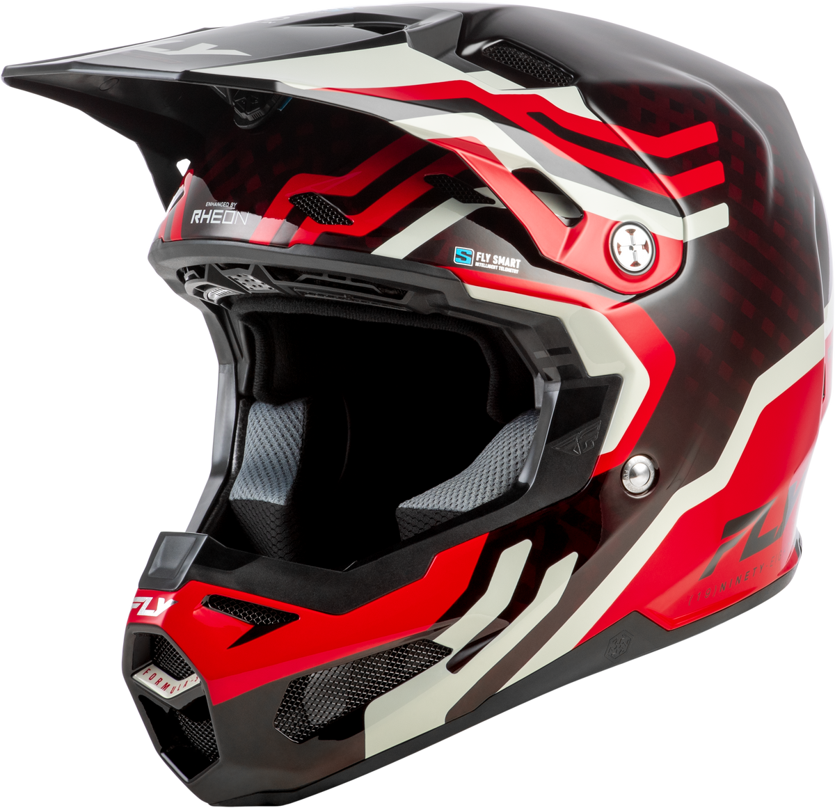 Fly Racing Formula S Carbon Byte Helmet - Red Carbon/Red/Grey