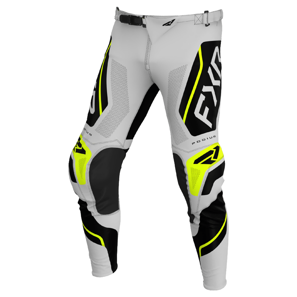FXR Podium Relay MX Gear Set - Grey/Black/VIS