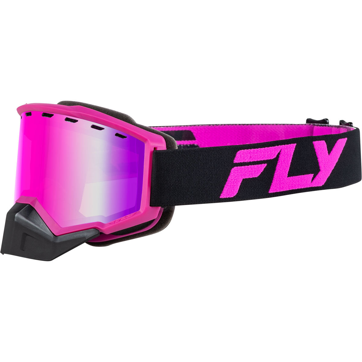fly racing focus goggles lenses Focus Snow Goggle Black/Pink W/ Pink Mirror/Rose Lens
