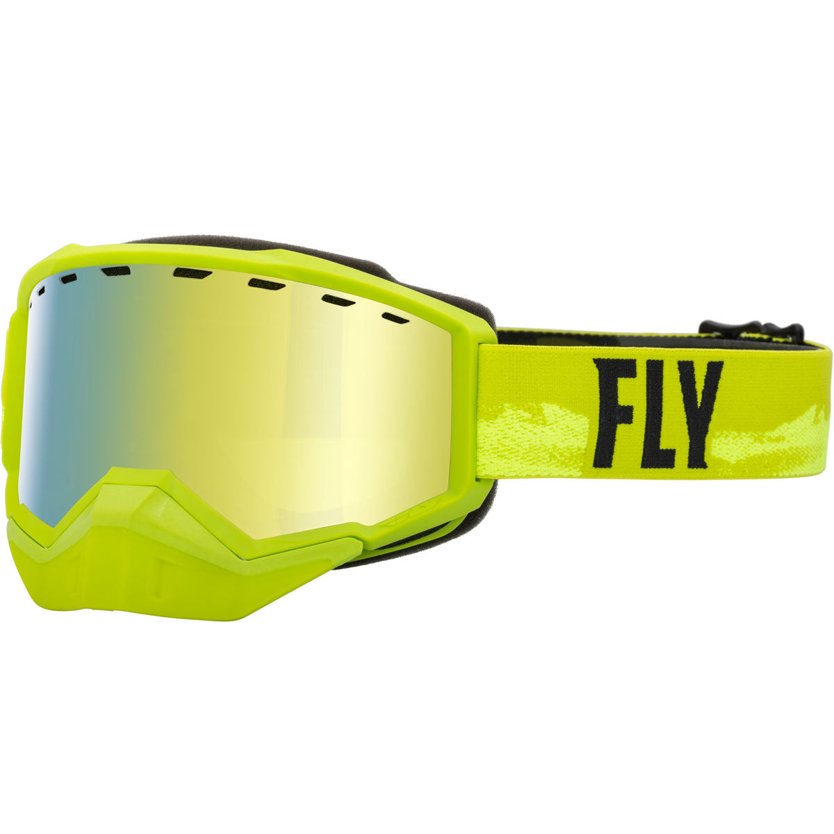 fly racing zone pro goggles Focus Snow Goggle Green/Black W/ Gold Mirror/Yellow Lens