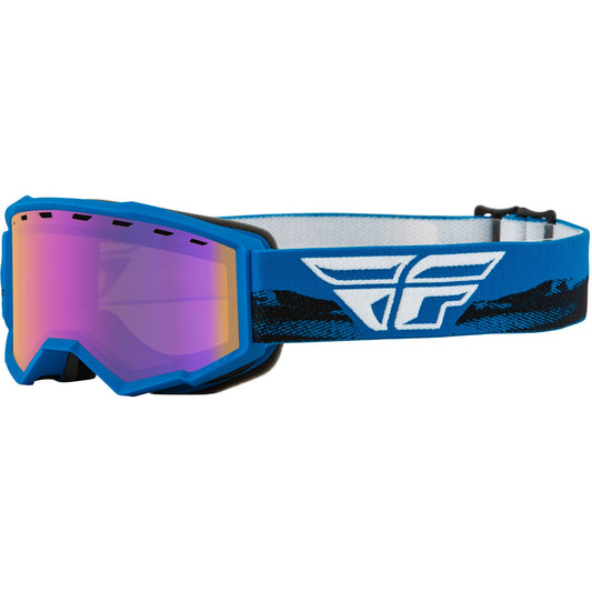Fly Racing Youth Focus Snow Goggle - Blue/Black / Blue Mirror/Amber Lens