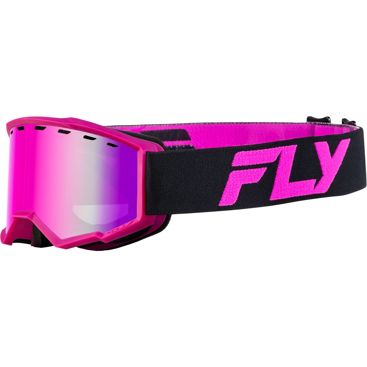 Fly Racing Youth Focus Snow Goggle - Black/Pink / Pink Mirror/Rose Lens
