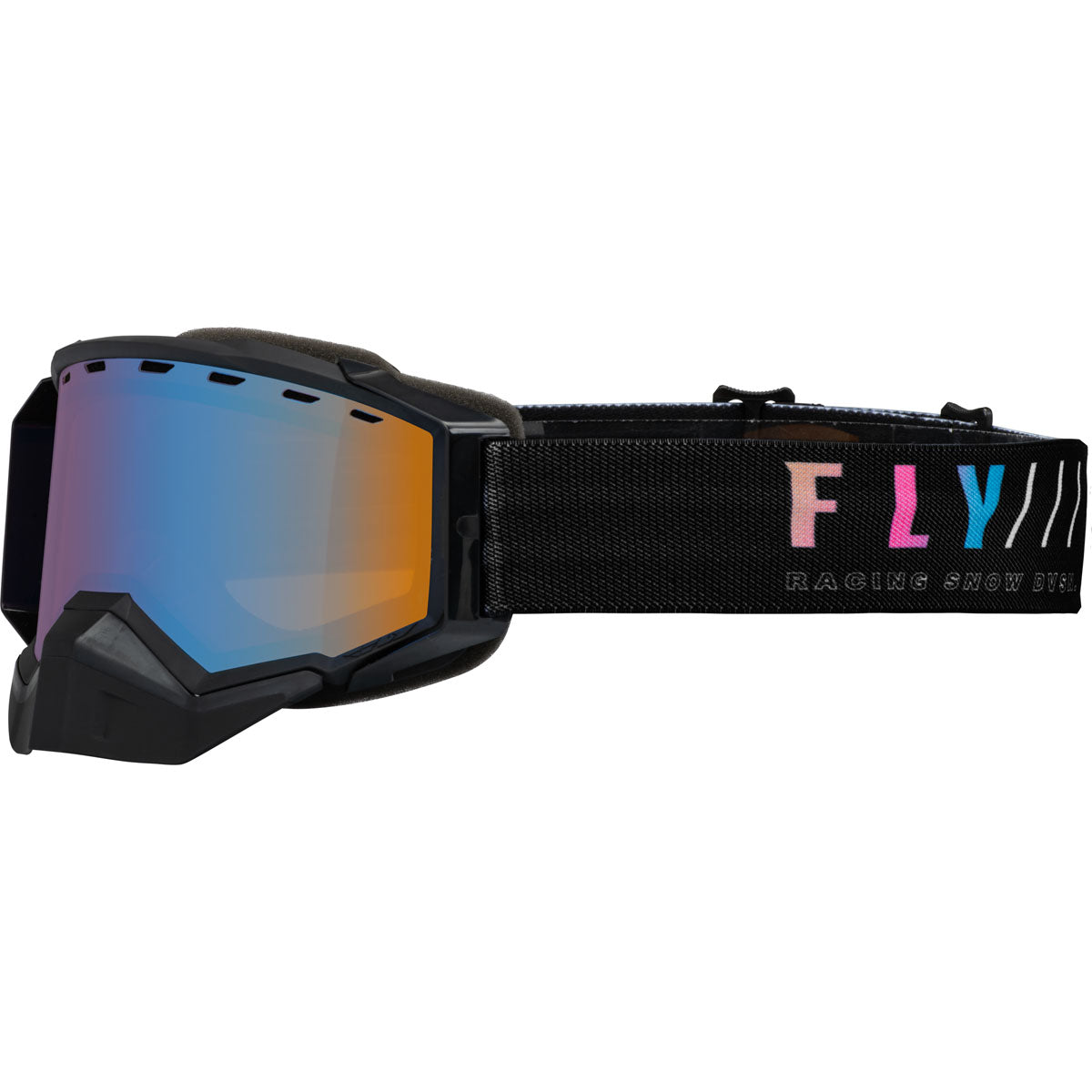 Fly Racing Zone Snow S.E. Goggle - Black/Sunset / Sky Blue Mirror/Amber Lens