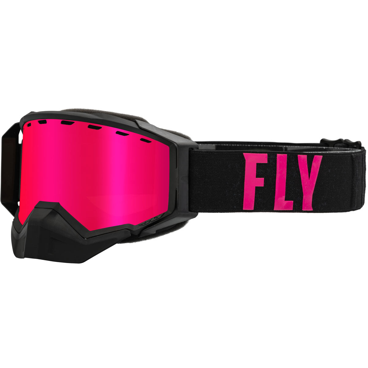 Fly Racing Zone Pro Snow Goggle CLOSEOUT - Black/Pink / Pink Mirrored/Polarized Smoke Lens