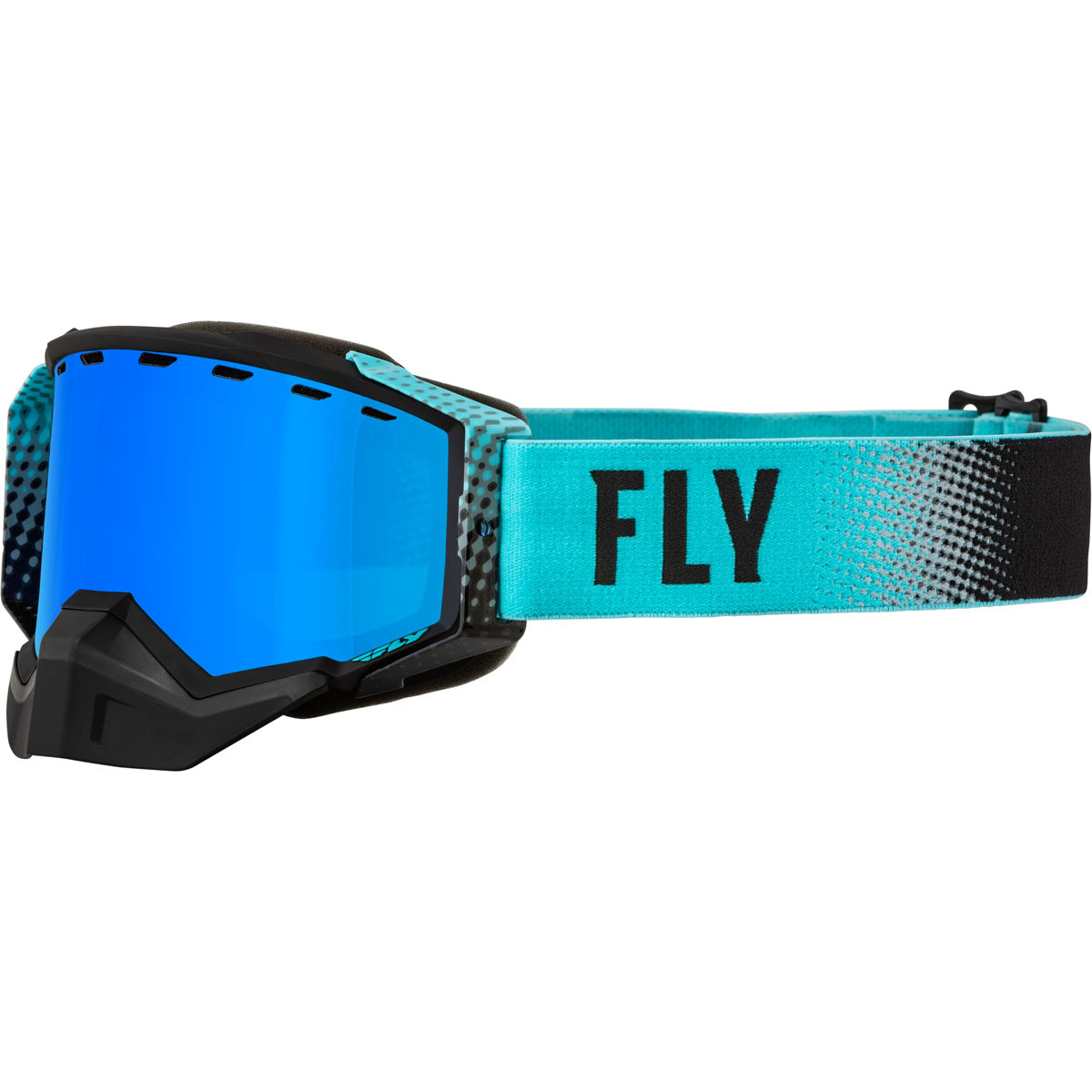 Fly Racing Zone Snow Goggle - Black/Aqua / Sky Blue Mirror/Smoke Lens