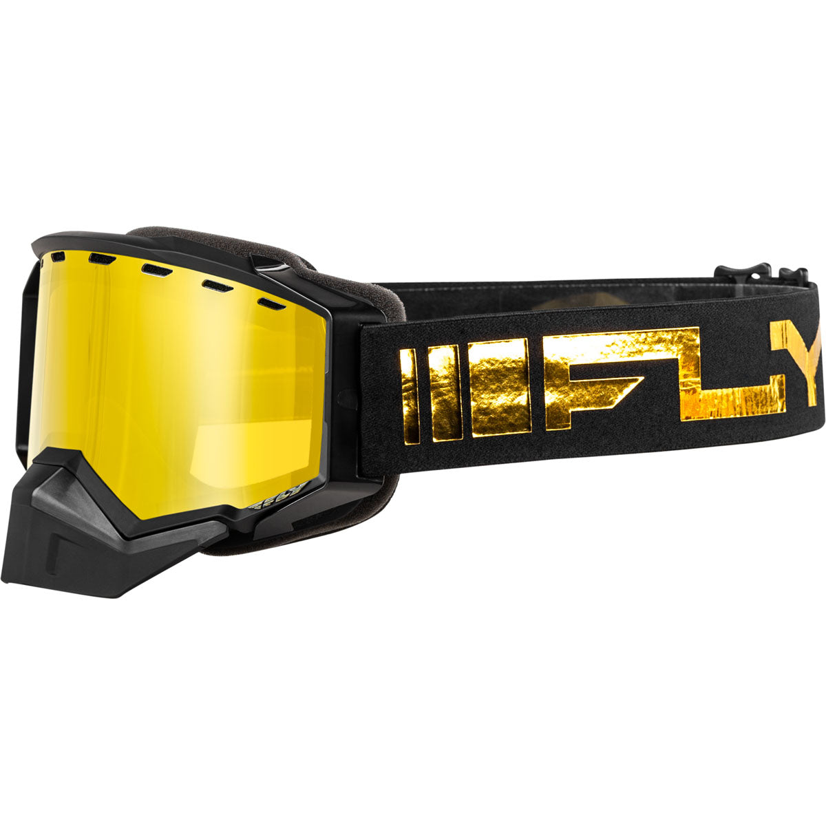 Fly Racing Zone Snow Goggle - Black/Gold / Gold Mirror/Yellow Lens