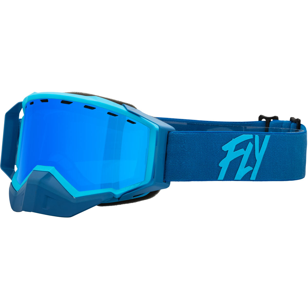 Fly Racing Zone Snow Goggle CLOSEOUT - Blue/Light Blu / Sky Blue Mirror/Blue Lens