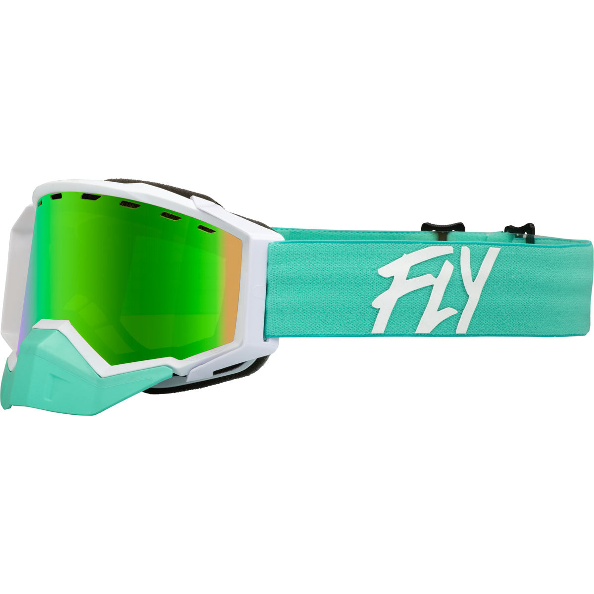 Fly Racing Zone Snow Goggle CLOSEOUT - Mint/White / Green Mirror/Amber Lens