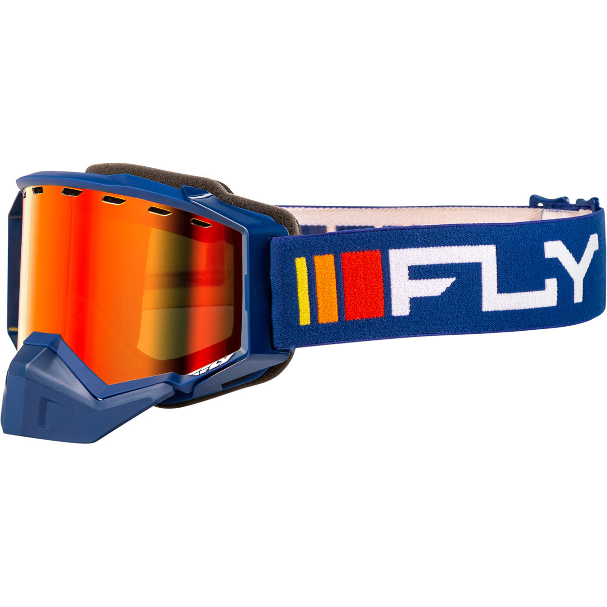 Fly Racing Zone Snow Goggle - Navy/White / Red Mirror/Amber Lens