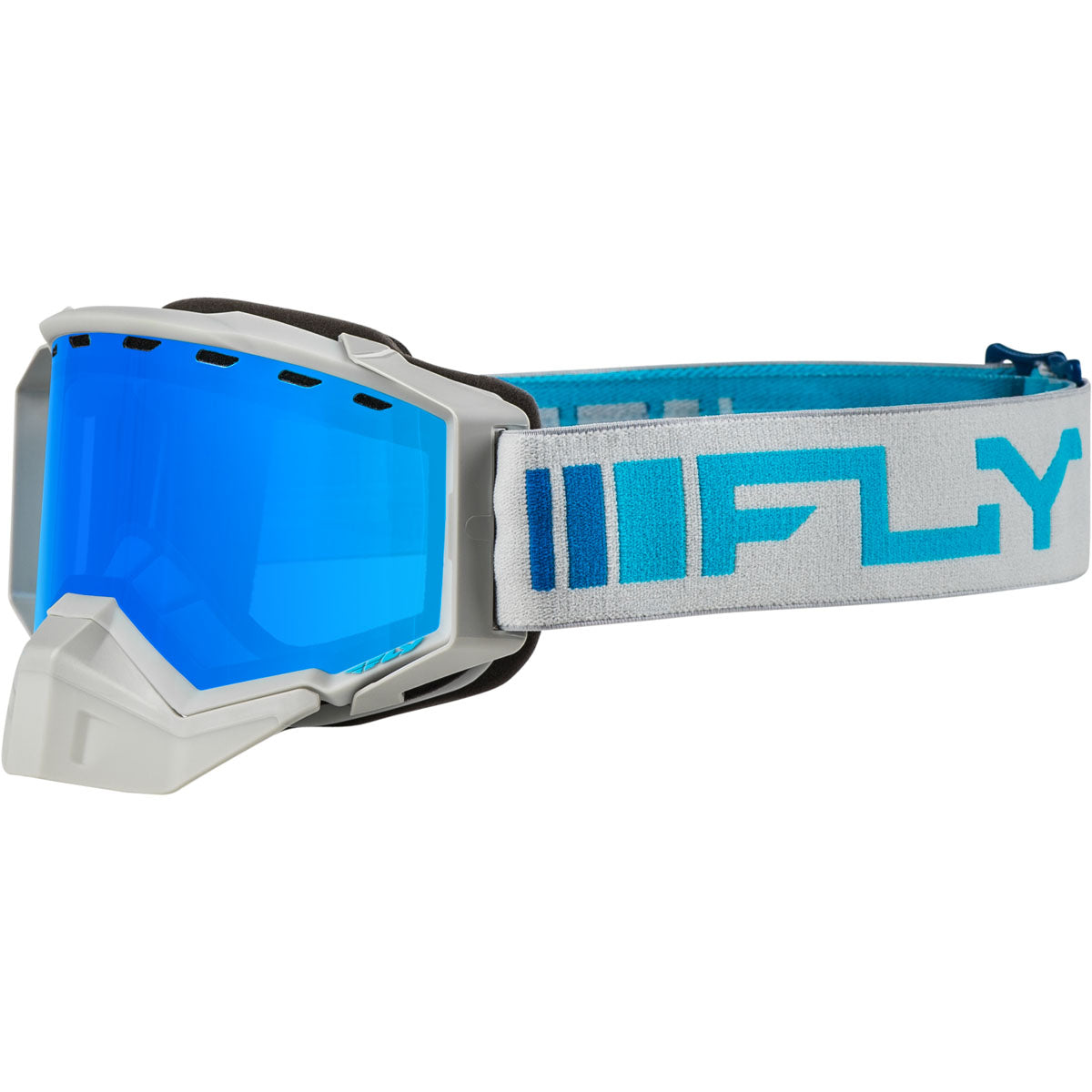 Fly Racing Zone Snow Goggle - Silver/Blue / Sky Blue Mirror/Blue Lens