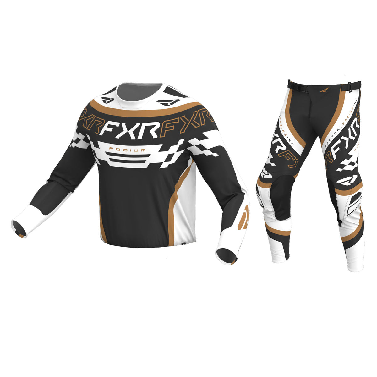 FXR Podium Swerve MX Gear Set - ASPHALT/WHITE/GUM