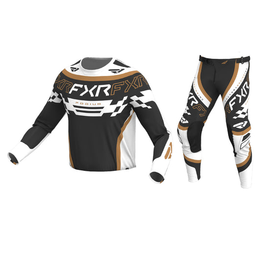 FXR Podium Swerve MX Gear Set - ASPHALT/WHITE/GUM