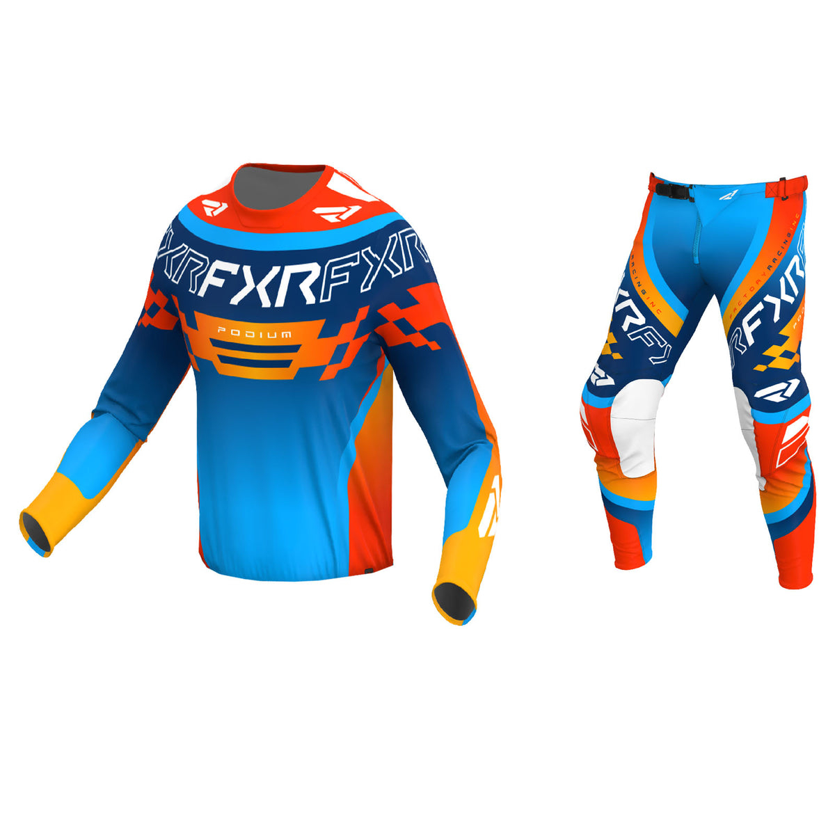 FXR Podium Swerve MX Gear Set - SLATE/SKY/NUKE 