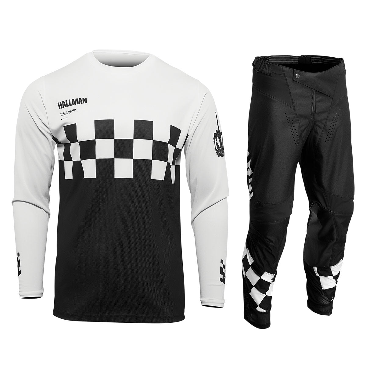 Thor Hallman Differ Cheq Gear Set / Jersey Pant combo - Black/White
