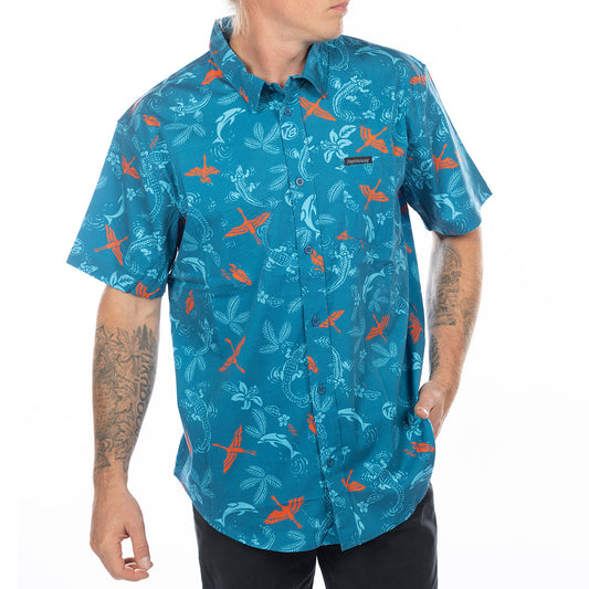 Fasthouse TB Island Hopping Hawaii Shirt  - Blue