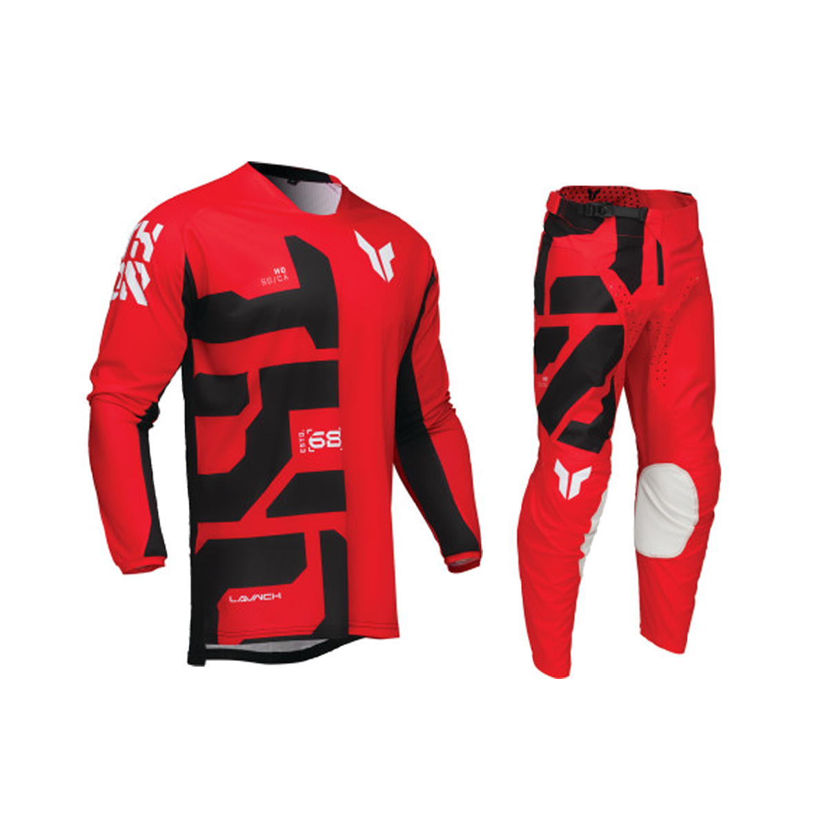 Thor Launchmode Forge Gear Set / Jersey Pant combo - Red