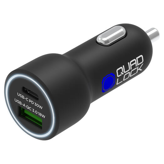 Quad Lock 48W Dual Car Charging USB-C & A - 48W Dual Car Charging USB-C & A