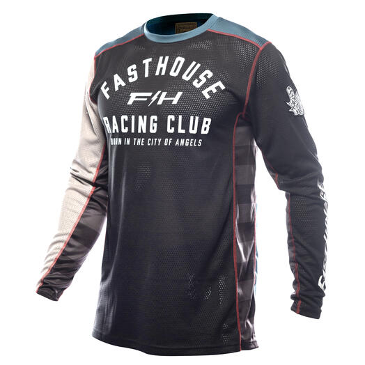 Fasthouse Grindhouse Club Longsleeve Jersey - Black/Teal
