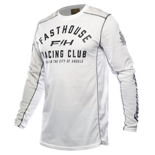 Fasthouse Grindhouse Club Longsleeve Jersey - White/Cloud