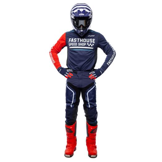 Fasthouse Racing Grindhouse Hudson  MX Gear Set - BLUE RED