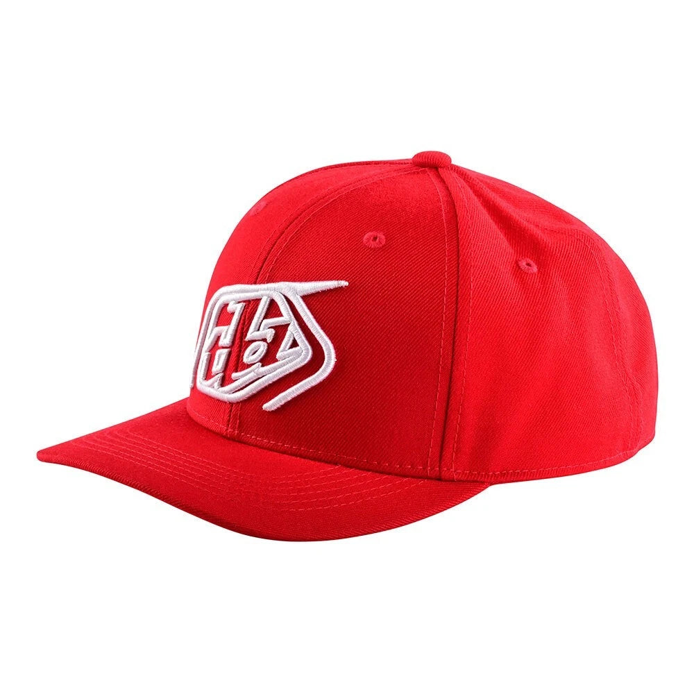 Troy Lee Designs Curved Snapback Hat - Red/White