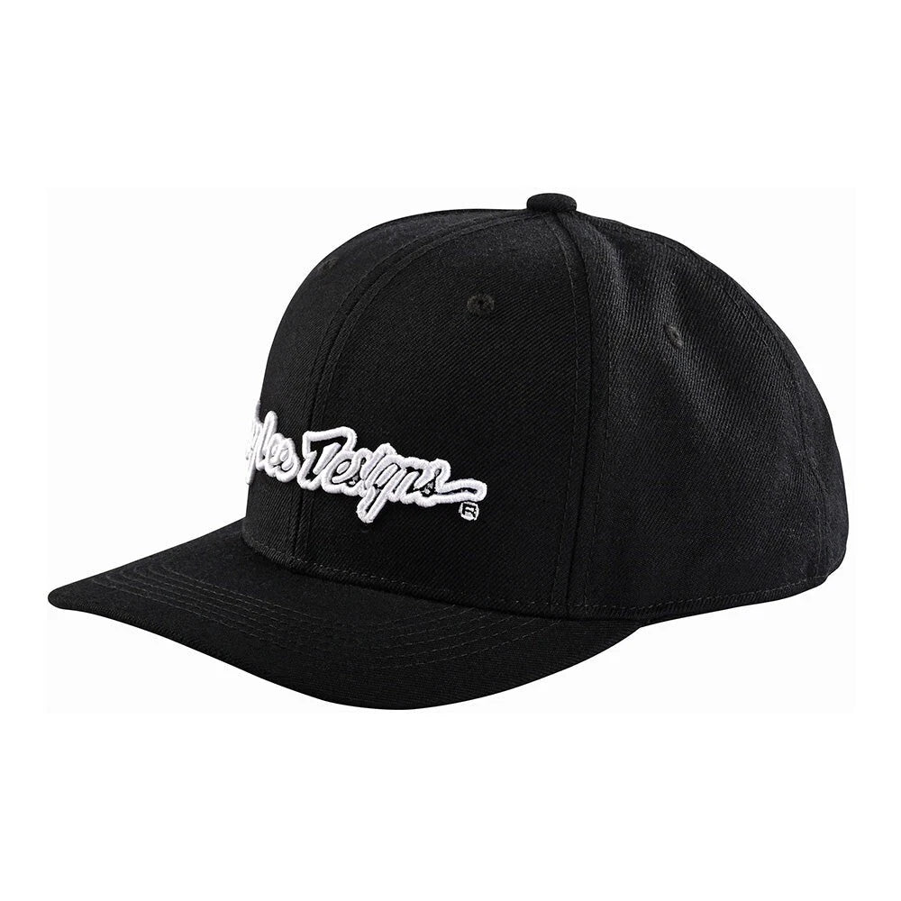 Troy Lee Designs Curved Snapback Hat - Black/White