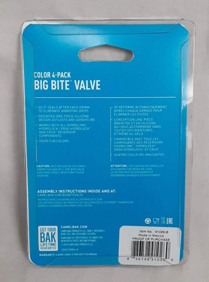 Camelbak Hydration Big Bite Valve Replacement 4-Pack