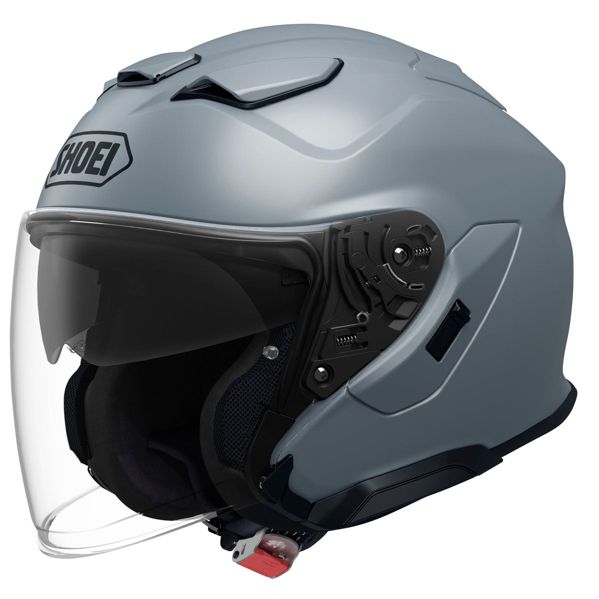 shoei grey helmet Hornet X2 - Deep Matte With a built Shoei J-Cruise 3 Helmet Large