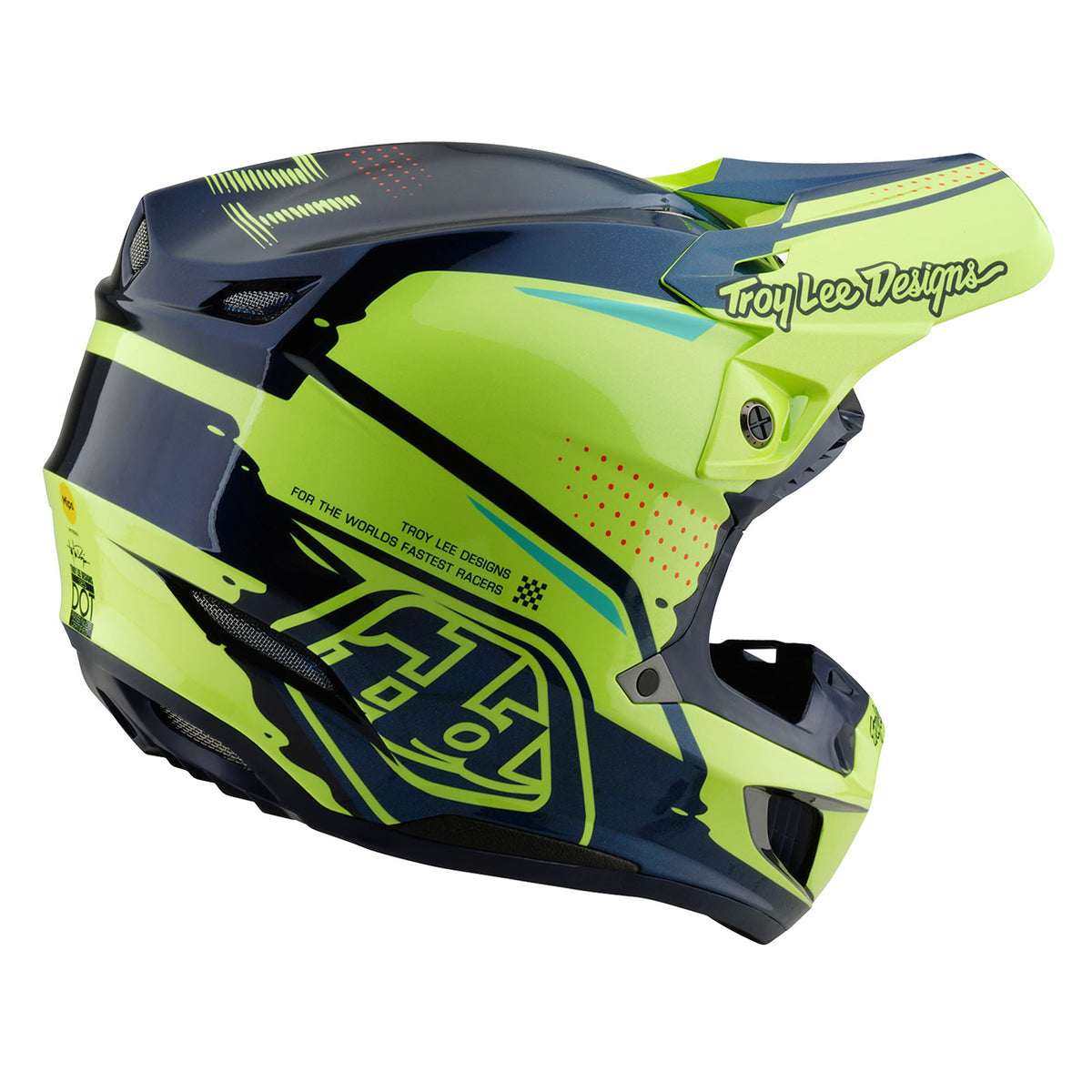 Troy Lee Designs Se5 Composite Helmet W/Mips - Drip - Yellow