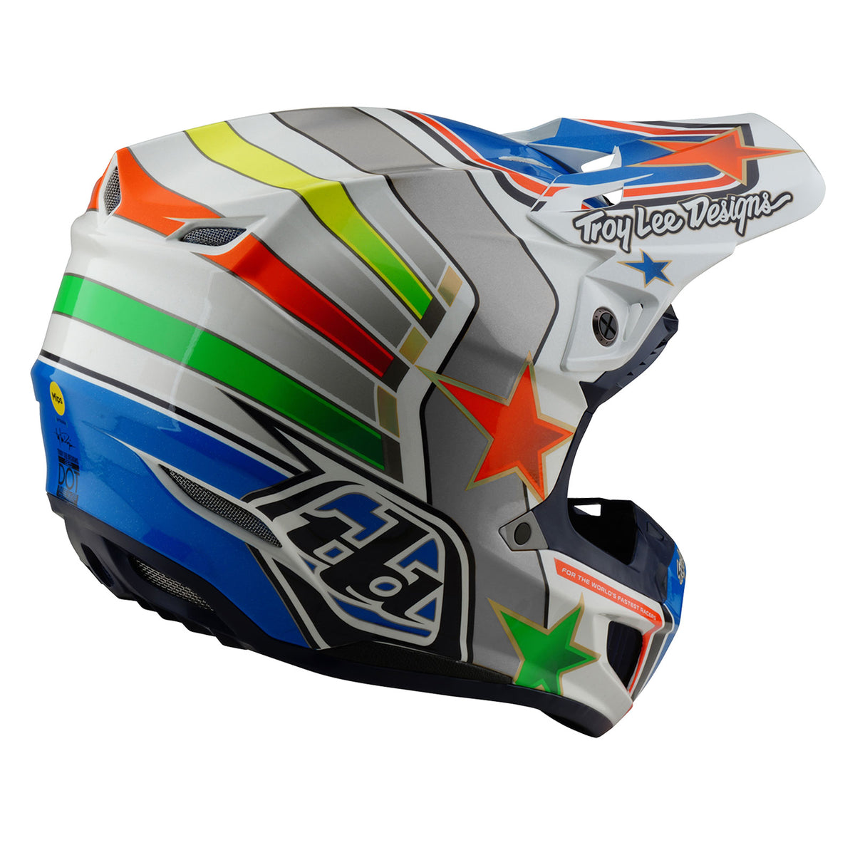 Troy Lee Designs Se5 Composite Helmet W/Mips - Rays - White / Blue